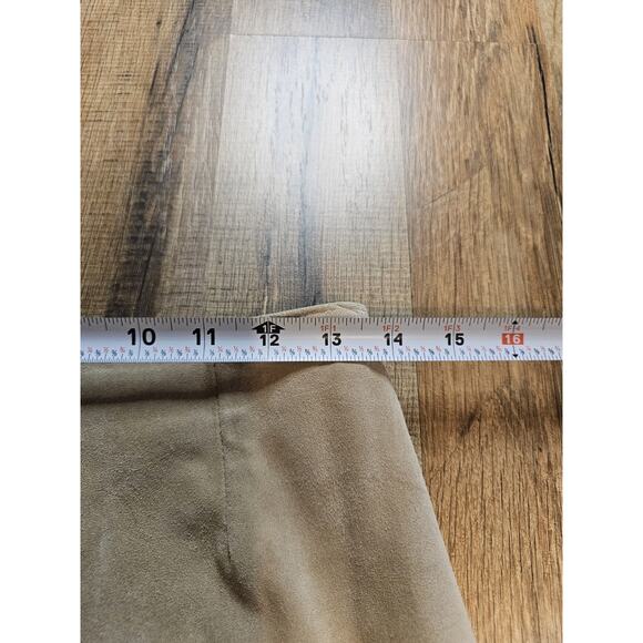 Zebra Leather Canada Tan Suede Leather Fringe Skirt Women's 6 Western Vintage - Picture 9 of 9